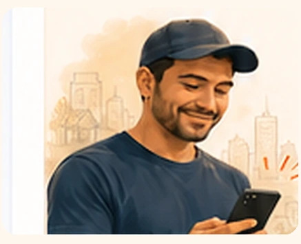 A local worker viewing a Snaproles opportunity on his phone.